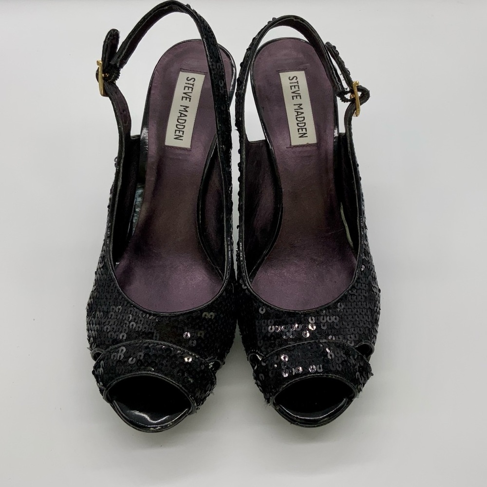 Steve Madden Sequin Peep Toe Slingback